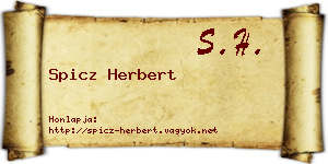 Spicz Herbert névjegykártya